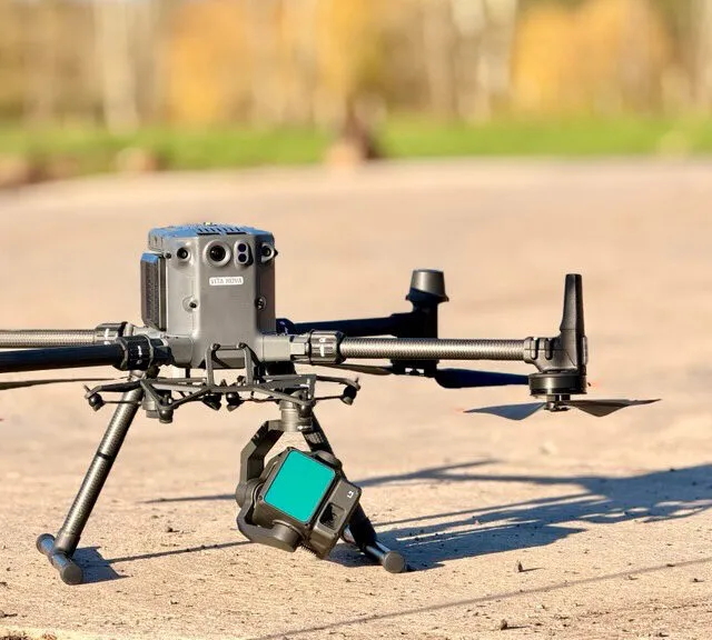 Professional UAV with LiDAR sensor ready for flight